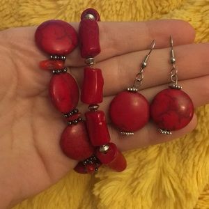 Handmade red tourmaline stackable bracelets